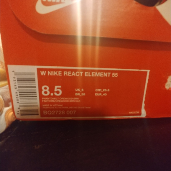 🎉🎉HP🎉🎉NIBNike React Element 55 Pink&Tan sneakers - Picture 8 of 9